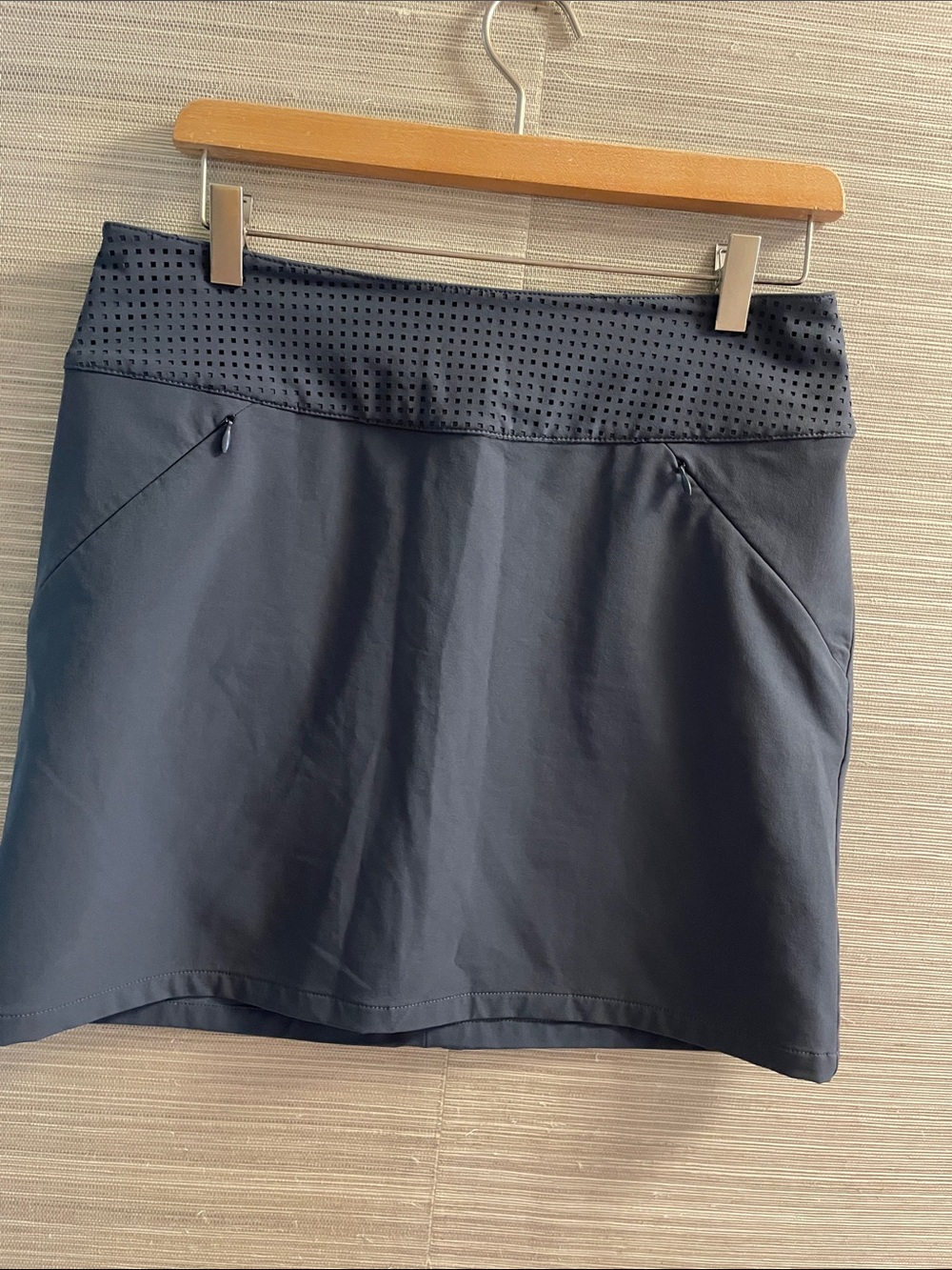 Title Nine Navy Blue Perforated Waist Mini Skirt